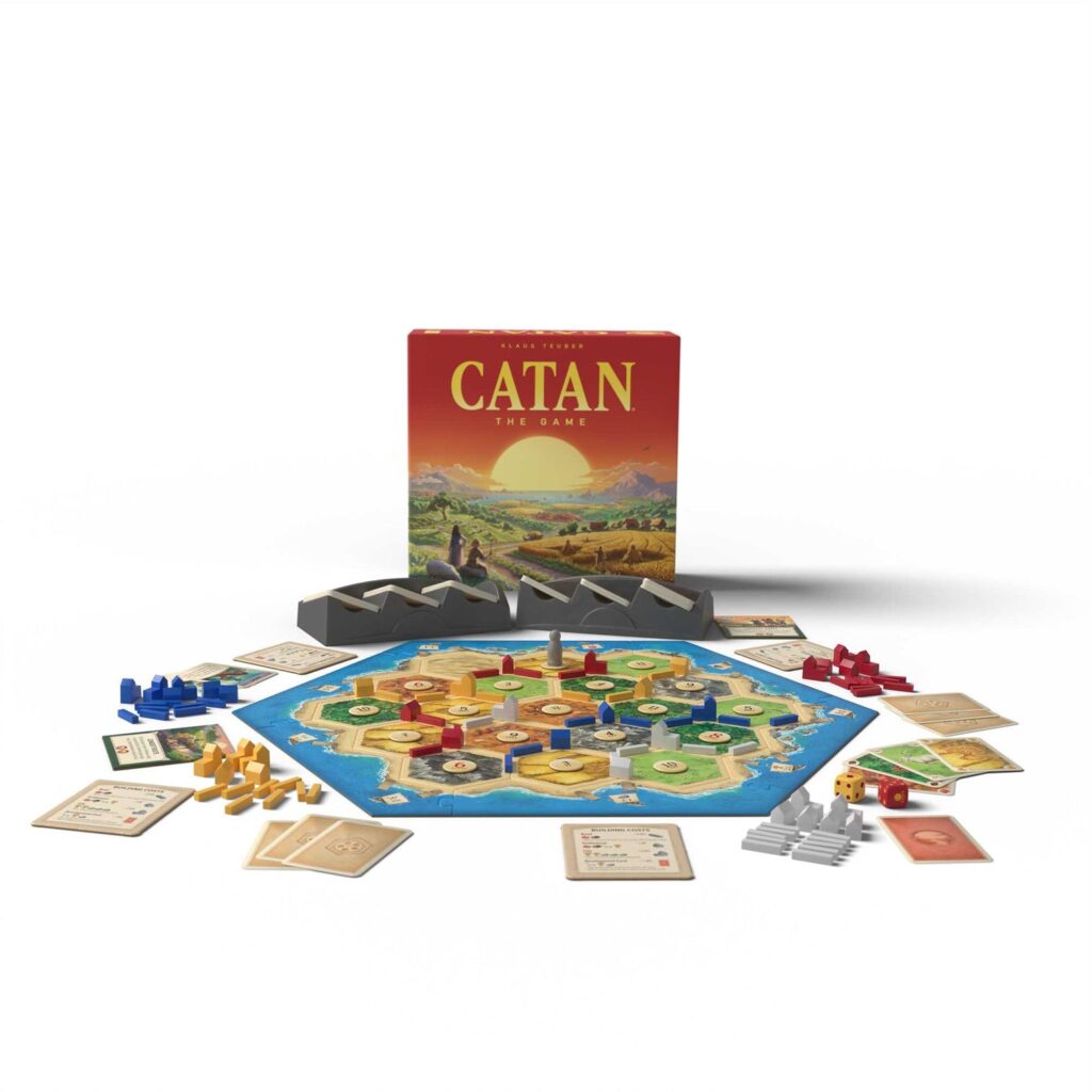 Catan box plus game set up
